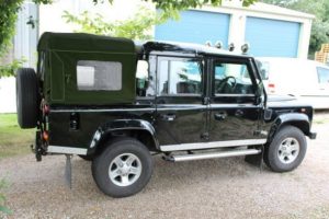 Bâche kaki +fenetres 110 Crew cab TD5 2000>